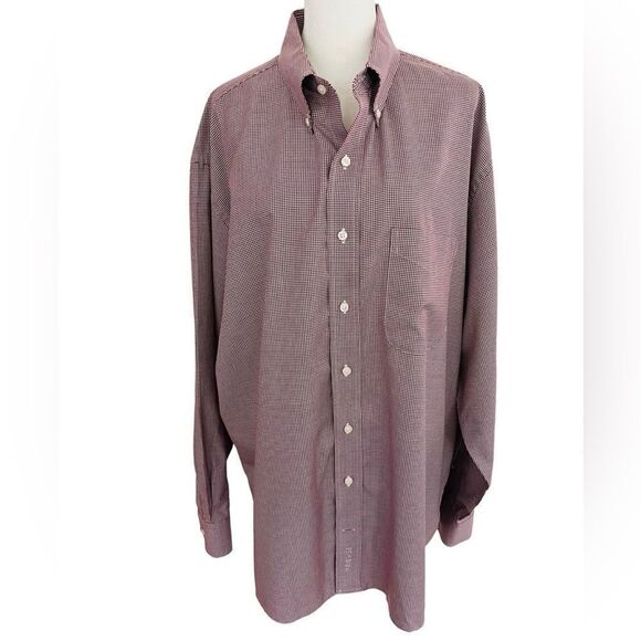 Jos A Bank Signature Houndstooth Shirt Wrinkle Free L/S Button Down, size XL - Picture 1 of 7